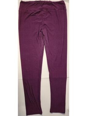 LuLaRoe Tall and Curvey Purple Polka Dot Stretch Leggings - Pre-owned